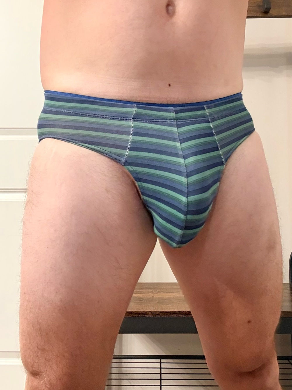 Jockey Men's Striped Briefs in Blue and Green